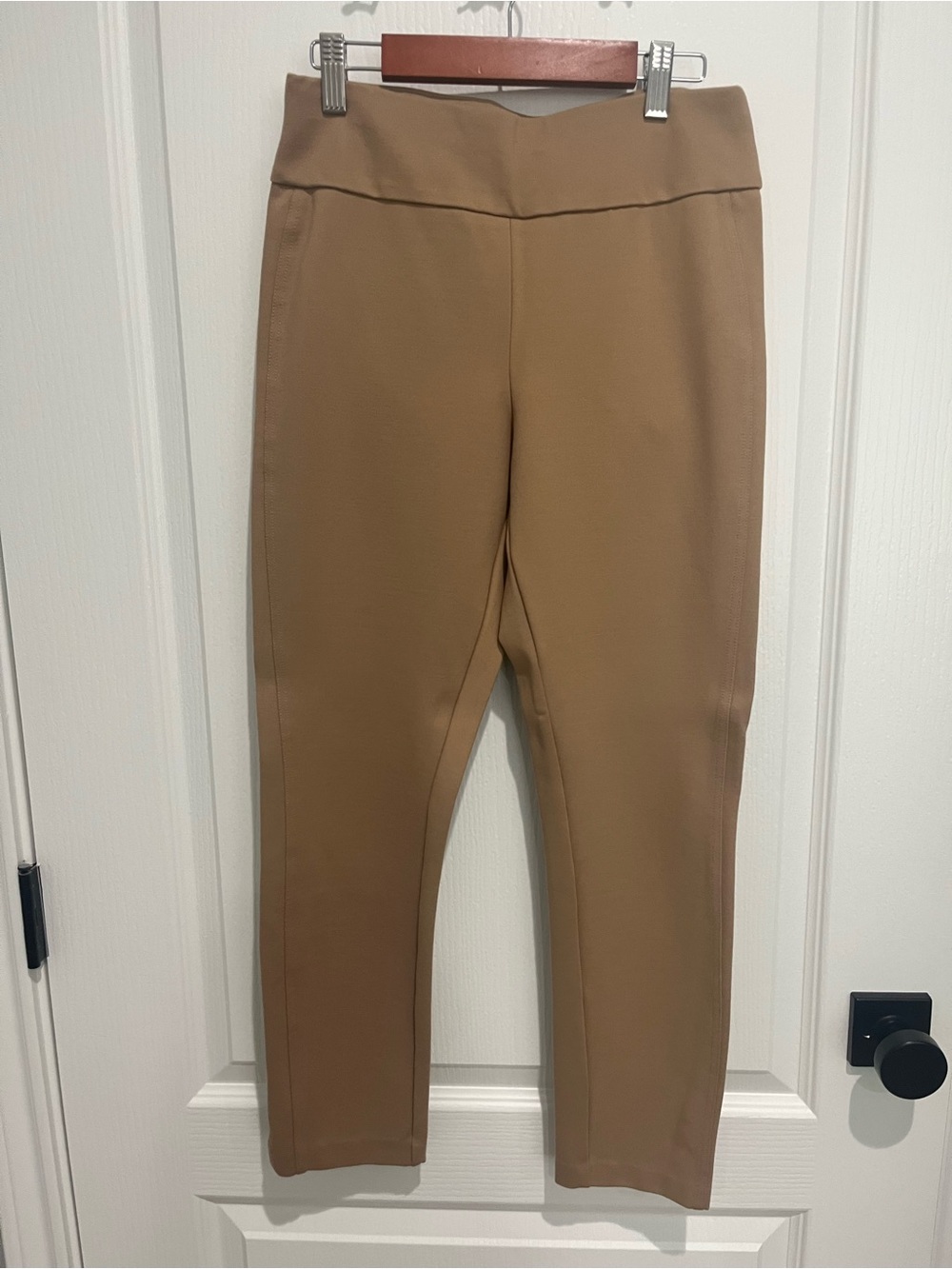 Express Slim Ponte Pull-On Ankle Pants - Camel